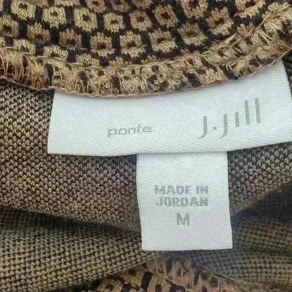 J Jill Ponte Knit A Line Skirt Medium Knee Length Geometric Pattern - Picture 4 of 5